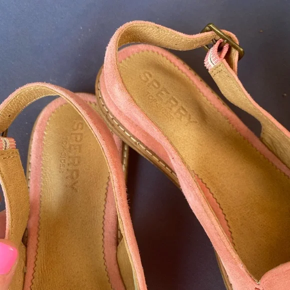 ❌SOLD❌Sperry Women's Saybrook Slingback Suede Loafer Flat- pink - size 5.5 - Picture 4 of 8